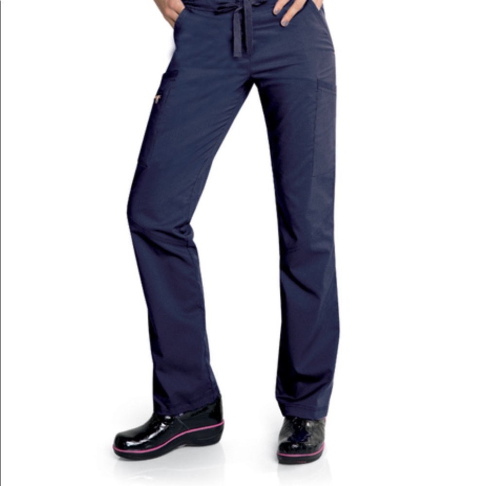 Smitten Cargo Limelight scrub pants with rose gold zipper accents RARE NWOT Navy